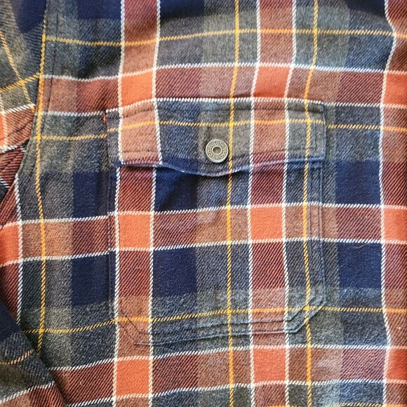 Duluth Trading Co. Mens Fleece Lined Button Up Coat Jacket 3XL Blue Red Plaid - Picture 3 of 7